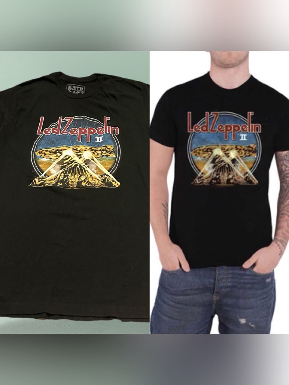 Led Zeppelin II Black Graphic Tee - Men's Short Sleeve L